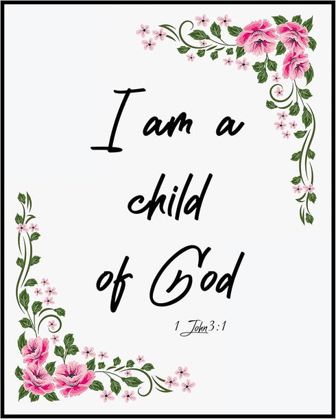 Posterizer 1 pcs-I'm A Child of God-Religious Posters-Typography Art-Gifts for Christians - Decor for Home & Office- UNFRAMED Wall Art...