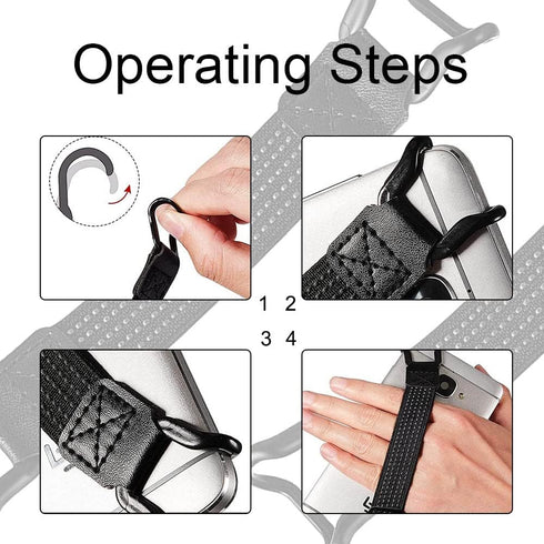 Phone Strap Security Hand Strap Holder, Mobile Phone Grip Straps with Clip Handheld Drop Prevention Elastic Bundle Grip Belts for Kindle and Most ...