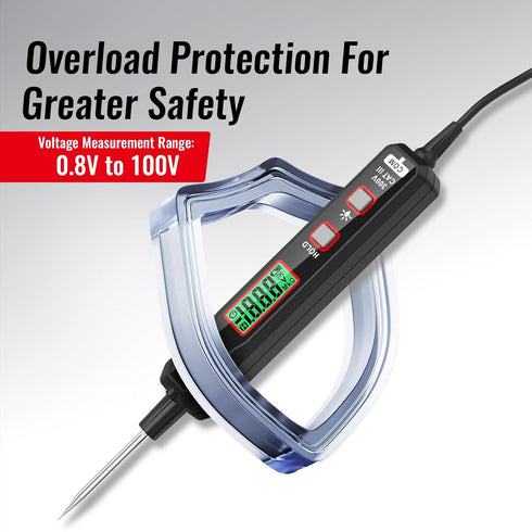 Test Light Automotive, HABOTEST 0.8V-100V DC Buzzer Circuit Tester with Sharp Probe, Bidirectional Voltage Tester with Flashlight, Electric Test P...