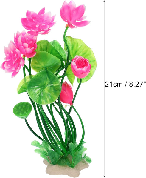 VOCOSTE 1pcs Fish Tank Aquarium Decorations Plants, Mini Aquarium Decorations PE Ceramics Plants for Aquarium Decorations, Pink 8.27"...