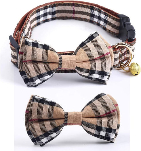 Dog Collar, Adjustable Dog Collar with Bowtie, Pet Collar for Dog Soft Bowtie Dog Collars for Small Medium Large Pet...
