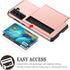 SAMONPOW Compatible with Samsung Galaxy S22 Case with Card Holder Wallet Case Shockproof Silicone TPU Hard PC Dual Layer Protective Case Compatibl...