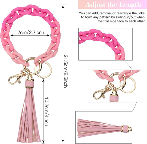 SAVORI Wristlet Keychain Bangle Key Ring Chain Link Bracelet Key Chain Cute Boho Modern Car Keychain Holder...