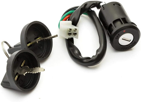 HERIS 4 Pin Ignition Switch Key Set with Cap for 50cc 70cc 90cc 110cc 125cc 150cc 200cc 250cc TaoTao SUNL Chinese ATV Dirt Bike Electric Scooter...