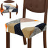 Set of 4 Dining Chair Seat Covers Removable Washable Upholstered Chair Seat Protector Cushion Slipcovers for Kitchen, Office with Rear-Covered...