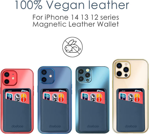 doeboe Upgrade for Magsafe Wallet iPhone 16 15 14 13 Pro Max, Leather Card Holder for Back of iPhone 13 12, Magnetic Credit Card Wallets for iPhon...