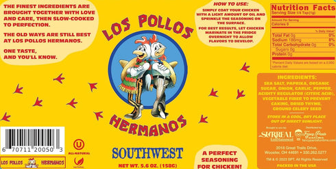 Los Pollos Hermanos Chicken Seasoning and Chicken Rub - Southwest Blend 5.6 oz Bottle - Kosher, Gluten Free and Non-GMO - Officially Licensed Brea...