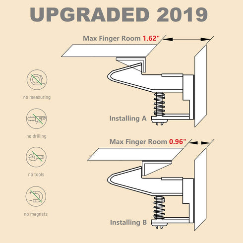 Cabinet Locks Child Safety Latches - OKEFAN 12 Pack Baby Proofing Cabinets Drawer Lock Adhesive Latch for Kids Proof Drawers No Drilling Tools Nee...