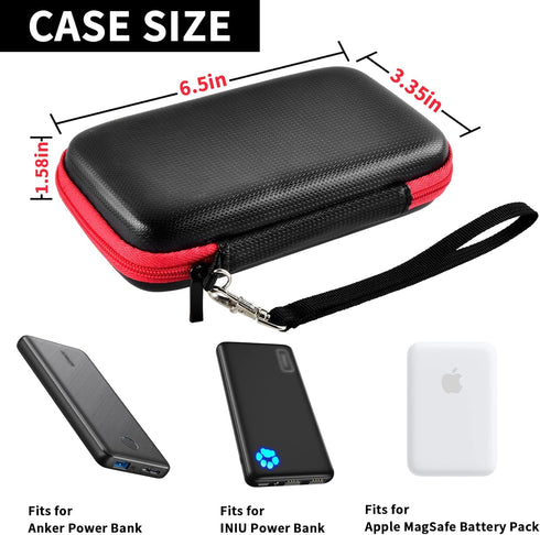 Case Compatible with INIU 10000mAh / for Anker 313 / for Apple MagSafe Portable Charger, Hard Travel Power Bank Battery Pack Storage Bag Fits for ...
