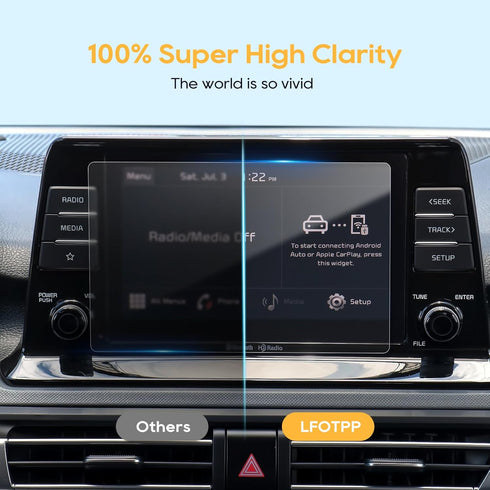 LFOTPP 2 PCS Control Screen Protector for 2021+ Seltos 8-Inch HD Crystal Clear in-Dash Infotainment Navigation Touch PET Plastic High Clarity Prot...