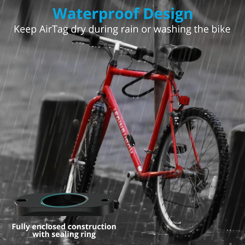 Bike Mount for AirTag, Waterproof Protective Aluminum Alloy Holder Hides AirTag Under Bicycle Bottle Cage, Bike GPS Tracker, Anti-Theft and Anti-S...