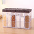 6 Case Spice Shaker Jars, Salt Spices Condiment Container Case Seasoning Shaker Box Condiment Set, Transparent Condiment Jar Storage Container Sto...