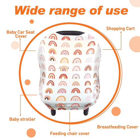 Boao Stretchy Baby Car Seat Cover Baby Car Seat Canopy Nursing Cover Carseat Canopy for Babies Breastfeeding and Car Seat Multi Use Shopping Cart ...