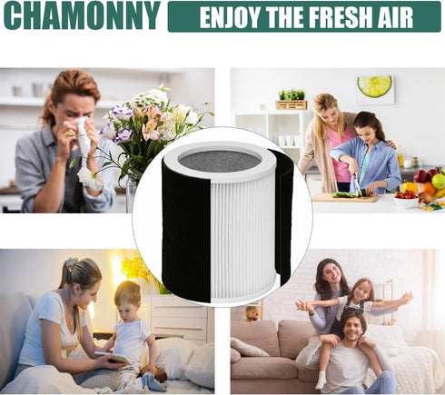 H-HF400-VP Filter Replacement, Compatible with Hunter H-HF400-VP, H-PF400 and Hunter HP400 Cylindrical Tower Air Purifier, 1 True HEPA Filter + 4 ...