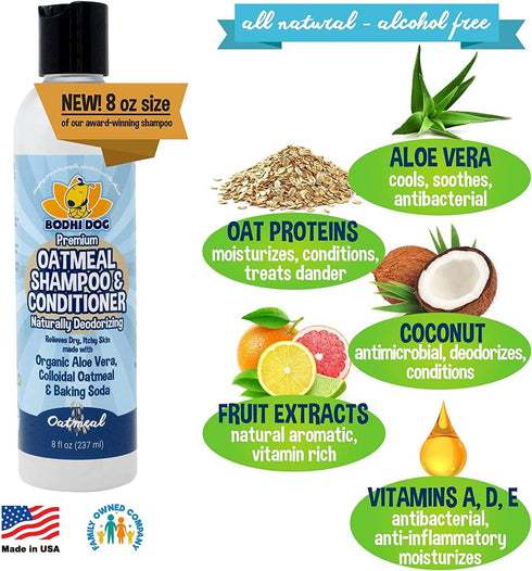 Bodhi Dog Baby Powder Scented Cat & Dog Cologne 4oz + Oatmeal Dog Shampoo & Conditioner for Pet Grooming 8oz | Moisturizing Dog Shampoo for Sensit...