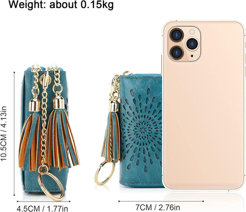 APHISON RFID Credit Card Holder Double Zipper Card Case Small Wallets for Women Leather Multifunctional Holders Sunflower style Ladies Girls/Gift ...