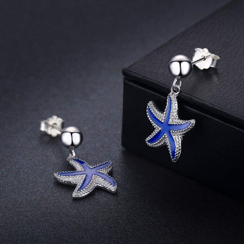 925 Sterling Silver Starfish Drop Studs Earrings, Hypoallergenic Earrings for Sensitive Ears,Starfish Nautical Sea Beach Ocean Jewelry Mother Day ...