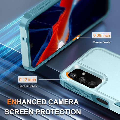 for Samsung Galaxy A14 5G Case with 1 Pcs Tempered Glass Screen Protector and 1 Pcs Camera Lens Cover,Heavy Duty Rugged Shockproof Full Body Prote...
