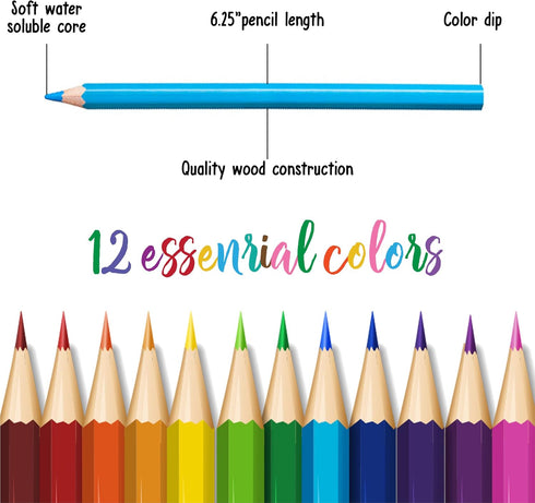 Vibrant Color Pencils - Great for Toddlers and Adults - Premium 12-Color Pencil Set for Books, Sketching, Shading - Toddler friendly with Drawing ...
