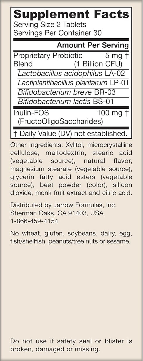 Jarrow Formulas Jarro-Dophilus Kids Probiotics and Prebiotics, 1 Billion CFU, Supplement for Intestinal and Immune Health Support, 60 Sugar-Free R...