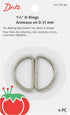 Dritz 117-114-65 D-Rings, Nickel, 1-1/4-Inch 4-Count...