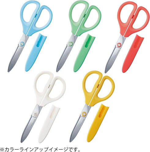 Kokuyo Saxa Glueless Scissors, Red, 3D Blade, Symmetrical Handle for Both Right-hand and Left-hand, with Safety Cap, Japan Import (HASA-P280R)...