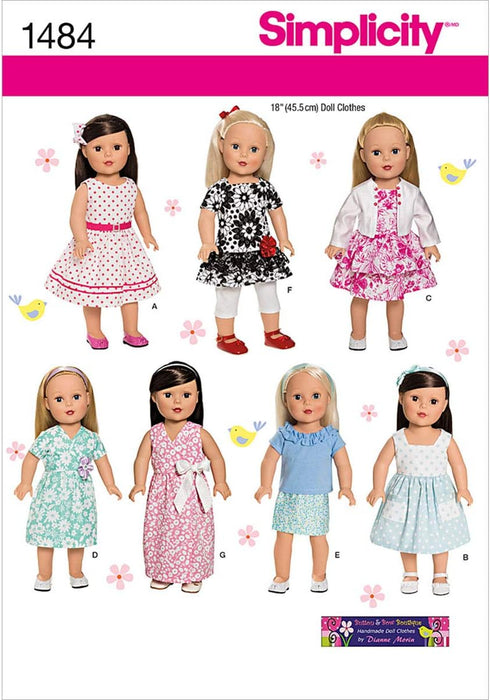 Simplicity 1484 Doll Clothes Sewing Patterns for 18'' Dolls...