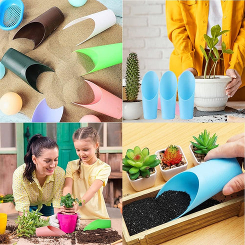 AKOAK 3 Pcs Garden Meat Tools Plastic Cups and Buckets Mini Garden Tools Plant Potting Shovels Flower Pot Spoon Potting Tools for Meat Miniature G...