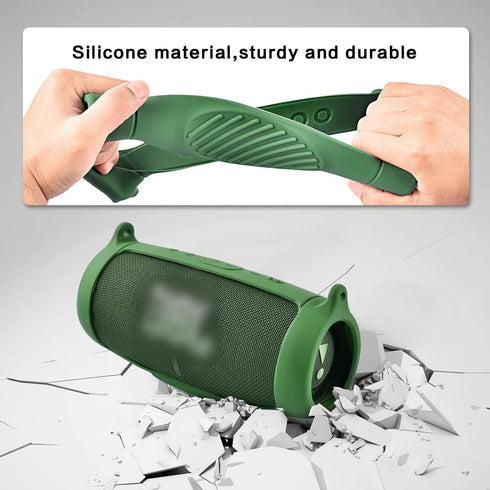 Silicone Case Cover for JBL Charge 5 Waterproof Portable Bluetooth Speaker, Travel Carrying Protective Gel Soft Skin, Waterproof Rubber Pouch with...