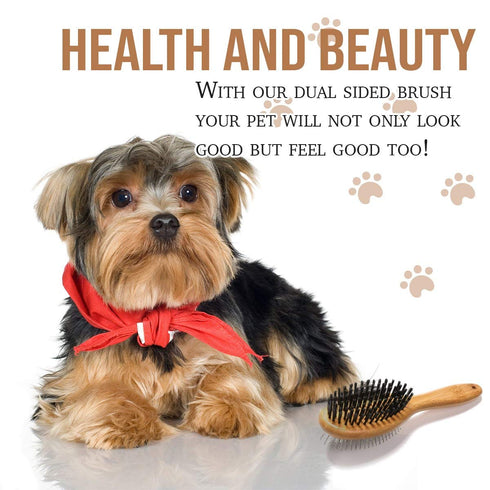 KylePet Dog Brush, Double Sided Pet Slicker Brush with Bamboo Handle for Dogs and Cats Long Hair Pets Grooming Comb for Removing Shedding, Tangles...