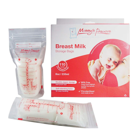 110 Count Breastmilk Storage Bags 8 Oz 235 ml Breastfeeding Freezer Storage Container Bags for Breast Milk comes Pre Sterilized & BPA Free with Ac...