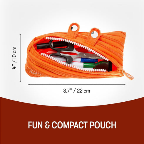 ZIPIT Monster Pencil Case for Kids | Pencil Pouch for School, College and Office | Pencil Bag for Kids (Orange)...