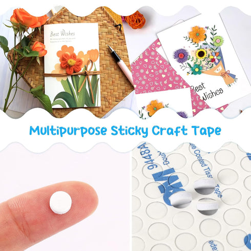 JULBEAR 2880 Pieces Foam Dots, Double Sided Foam Dots Strong Adhesive 3D Foam Pop Dots Adhesive Mount Sticky Dots for DIY Art Crafts Office Suppli...