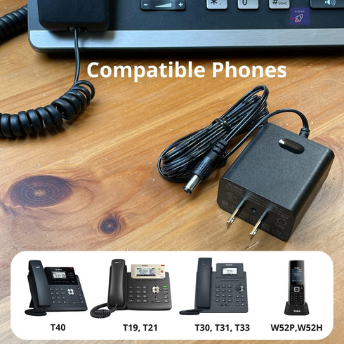 Yealink Power Supply PS5V600US 5V 0.6A - Yealink SIP Phones- T40G, T23G, T21, T21P, T30, T31, T33, T21P-E2, T19, T19P, T19P-E2, W52P, W52H Bundle ...