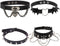4Pcs Halloween Cool Steampunk Heart Shaped Rock Rivet PU Leather Choker Collar Necklace Punk Leather Necklaces Gothic Collar Necklace Halloween Co...