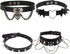 4Pcs Halloween Cool Steampunk Heart Shaped Rock Rivet PU Leather Choker Collar Necklace Punk Leather Necklaces Gothic Collar Necklace Halloween Co...