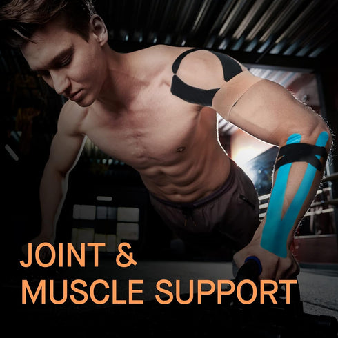 OK TAPE Kinesiology Tape, Basic Original Cotton Elastic Athletic Tape for Support and Recovery, Sports Tape Therapeutic Pain Relief, 2in×16.4ft Un...