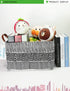 LANGYASHAN Rectangular Storage Bin Collapse Canvas Fabric Cartoon Storage Basket with Handles for Organizing Home Kitchen Boys and Girls Toys Offi...