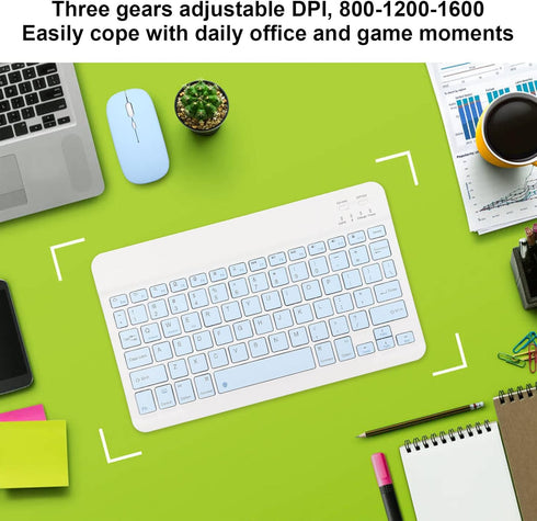 Wireless Keyboard and Mouse,Rechargeable Bluetooth Keyboard and Mouse Combo,Ultra Slim Portable Compact Wireless Mouse Keyboard Set for Windows, L...