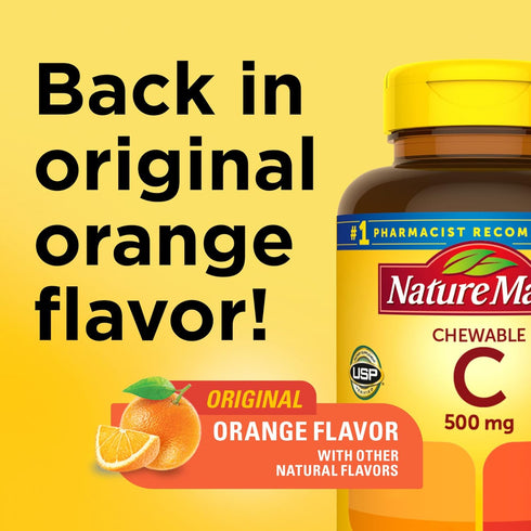 Nature Made Chewable Vitamin C 500 mg, Dietary Supplement for Immune Support, 150 Tablets, 150 Day Supply...