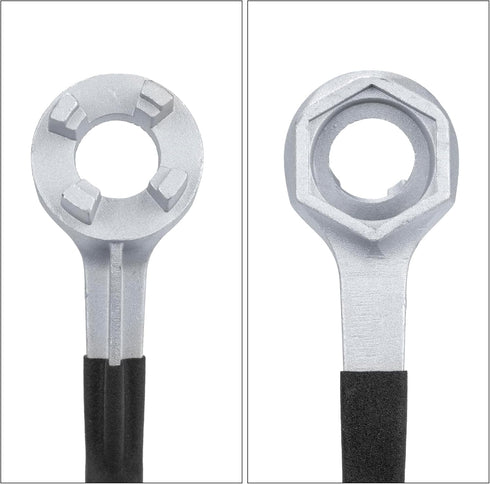Bung Wrench, Aluminum Drum Wrench Barrel Wrench Drum Opener Tool for Opening 10 15 20 30 50 55 Gallon Drum, Fits 2 inch and 3/4 inch Bung Caps...