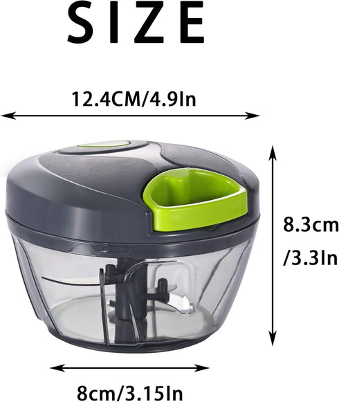 Ourokhome Manual Food Processor Vegetable Chopper, Portable Hand Pull String Garlic Mincer Onion Cutter for Veggies, Ginger, Fruits, Nuts, Herbs, ...