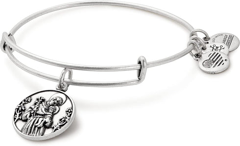 Alex and Ani Divine Guides Expandable Bangle Bracelet for Women, Saint Anthony of Padua Charm, Rafaelian Finish, 2 to 3.5 in...