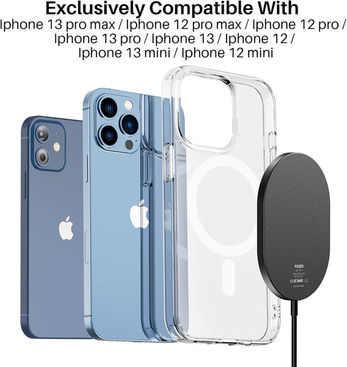 TOZO W10 Magnets Wireless Charger & USB C Charger Aviation Aluminum Computer Numerical Control Technology Fast Charging Compatible for iPhone 15/1...