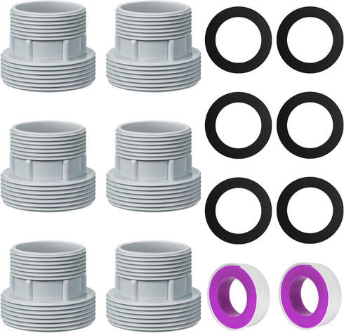 Dreyoo 6 Pack Pool Filter Hose Conversion Kit Compatible with Intex Pools Filter Pump, Hose Conversion Adapters Connects 40mm Hoses to Standard 1 ...