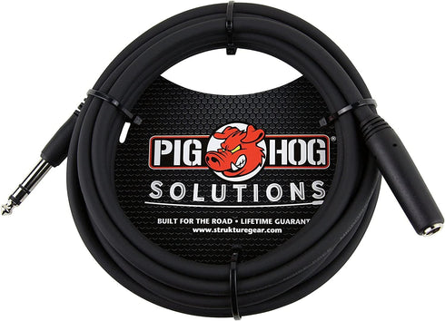 Pig Hog PHX14-10 1/4" TRSF to 1/4" TRSM Headphone Extension Cable, 10 Feet...