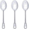 Super Strong, Ergonomic 11 in Serving Spoon 3 Pk. Big, Slotted Stainless Steel Spoons for Cooking, Baking and Basting. Best Kitchen Flatware for B...