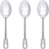 Super Strong, Ergonomic 11 in Serving Spoon 3 Pk. Big, Slotted Stainless Steel Spoons for Cooking, Baking and Basting. Best Kitchen Flatware for B...