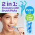 Dental Flossers Brush Picks 2 Pack w/Travel Case (100 Total Count), Dental Floss Glides Easy Between Teeth, Flosser Helps Prevent Tooth Decay & Gu...
