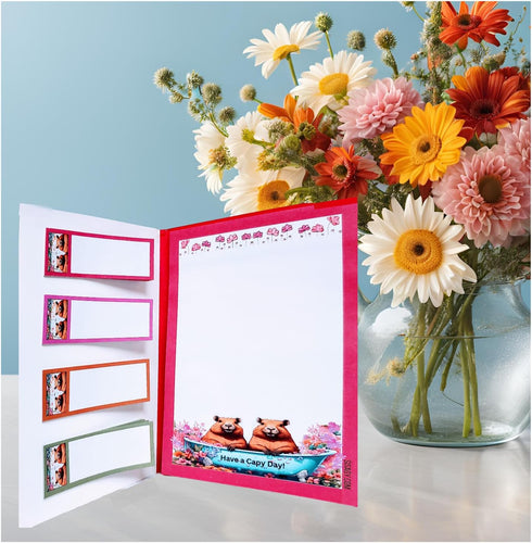 Colorful Sticky Notes Cute Unique Capybara Designs Set (2 Packs of Sticky Notepads and 4 Self Stick Note Labels in Random Capybara Design in Teal,...